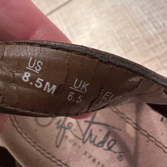 LifeStride Womens Brown Strappy Wedge Sandals 8.5M All Man-Made Materials - Picture 4 of 12